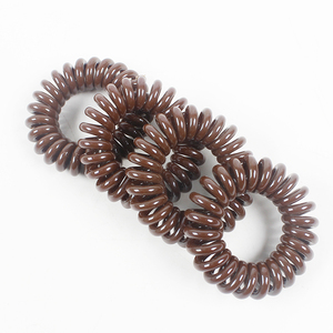 Biểu Tượng Tùy Chỉnh 4Pcs Gói TPU Nhựa Dây Điện Thoại Sprial Đen Brown Yoga Thể Thao Đàn Hồi Tóc Ban Nhạc Quan hệ - Product Image 2