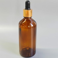 Flacon compte-gouttes en verre brun de 5/100 ml avec bouchon compte-gouttes en aluminium électroplaqué, flacon en verre vide pour emballage cosmétique de sérum