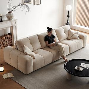 Sofá de tela con respaldo móvil, sofá pixelado con respaldo móvil, sofá moderno minimalista para sala de estar, asiento profundo de chenilla - Product Image 4