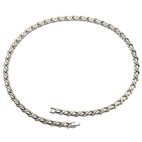 Bijoux biomagnétiques Collier de thérapie magnétique en or et argent à la mode Collier en acier inoxydable