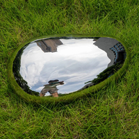 Extérieur Jardin En Acier Inoxydable Galet Art Décoration Sculpture Miroir Paysage Pierre Extérieur Pelouse Rock Design