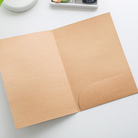 Carpeta de Presentación de Cartón Kraft Hecha a Mano, 300gsm, Diseño Personalizable, Color Blanco y Negro, Múltiples Bolsillos, A4/A5, Venta al Por Mayor