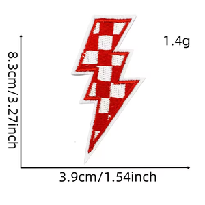 Patchs thermocollants personnalisés motif éclair à carreaux, broderie multicolore pour casquettes de camionneur, vestes, jeans, accessoires DIY - Product Image 3