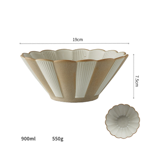 Bol à soupe vintage créatif en forme de fleur, grande assiette, ensemble de vaisselle en céramique pour la maison - Product Image 3
