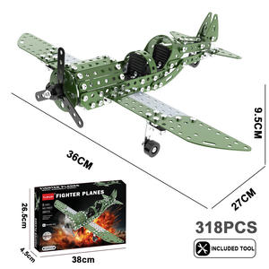 Kit de construction métallique Avion de chasse – <span class=keywords><strong>Cadeau</strong></span> <span class=keywords><strong>pour</strong></span> garçons – Jouet d'aviation STEM avec gravure personnalisée – Vente en gros sur mesure - Product Image 2