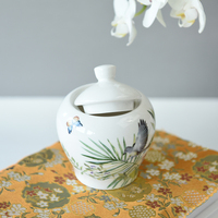 Service de table en céramique, Set de luxe, style chinois, bol à sucre, décoré avec un Design floral et d'oiseau
