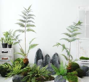 Árboles Artificiales Decorativos, Planta Artificial de Canna del Viajero Blanca, Decoración de Pared Verde, Gran Cobertizo de Jardín, Tronco de Árbol Artificial - Product Image 6