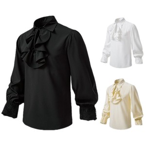 Halloween Phục Hưng trang phục Ruffle Victoria Ma Cà Rồng Nhà Thơ Gothic Thời Trung Cổ Áo sơ mi Halloween Gothic trang phục Mens cướp biển Áo sơ mi - Product Image 3