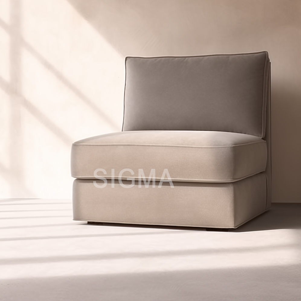 High-end Simplicity armless sofa home furniture indoor living room sofa wood frame single sofa with cushion