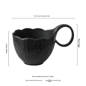 Mug en céramique marbrée créative 400 ml, tasse à café en porcelaine style nordique avec poignée dorée, texture pierre, pour cadeau d'affaires - Product Image 2