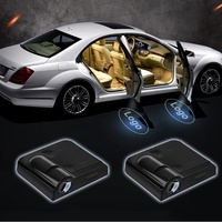 Projecteur LED sans fil pour voiture 12V, lampe décorative intérieure avec logo de bienvenue sur la porte, nouveaux accessoires de voiture