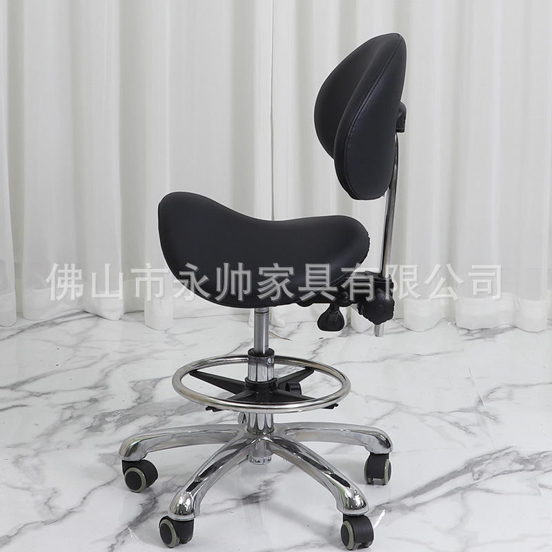 Saddle chair dual-function with foot ring