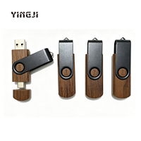 Memoria USB-C OTG de Madera de Nogal con Logotipo Personalizado, 32GB, Doble Interfaz, para Teléfono Móvil, Venta al Por Mayor, 3.0, 8GB, 64GB, 128GB, 256GB