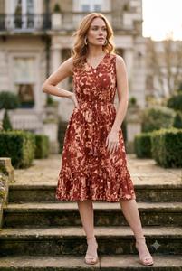 Robe évasée florale pour femme, tenue d'été bohème légère pour les vacances, les journées à la plage, les événements en plein air et les sorties du week-end - Product Image 4