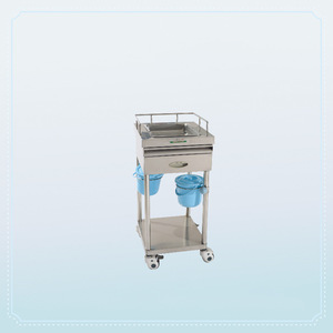Support de bassin chirurgical en acier inoxydable 700x450x900mm avec roulettes, chariot d'hôpital amovible - Product Image 3