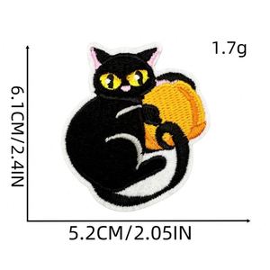 Cute Iron on Embroidery Halloween <b>Cat</b> Goost Spider Bat Patch <b>for</b> Kids <b>Clothes</b> Hat Decoration - Product Image 2