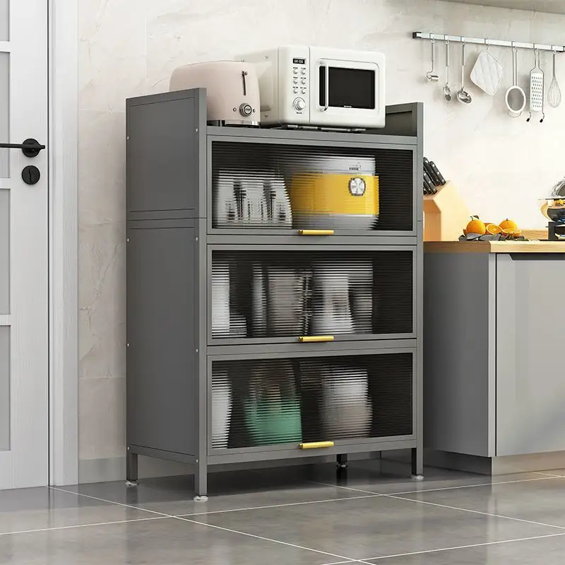 2024 Dernière conception Armoires de cuisine modernes Plancher mobile Autres meubles de cuisine Casiers de cuisine à rabat Support de rangement