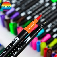 Lot de 60 à 120 stylos marqueurs à double pointe pour aquarelle avec sac CD en nylon pour cadeau ou promotion