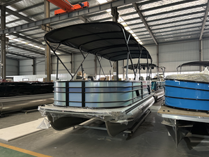 Bote Pontón de Lujo, Bote Pontón Flotante Deportivo y Recreativo, Bote Pontón de Aluminio con Motor - Product Image 1