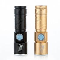 Lampe torche LED en alliage d'aluminium rétractable avec zoom Q5, haute luminosité, rechargeable par USB, mini portable, camping, rotation à 360°, 200-500m