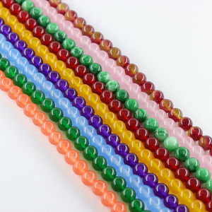 Haute qualité mélange couleur perles de pierre naturelle 6mm cornaline et jade calcédoine accessoires perlés pour la fabrication de bijoux - Product Image 6