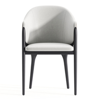 Chaise de salle à manger scandinave à dossier en rotin Lorenza 01 IHLOS FURNITURE, structure en bois massif, assise moderne recouverte de lin pour la maison et les cafés