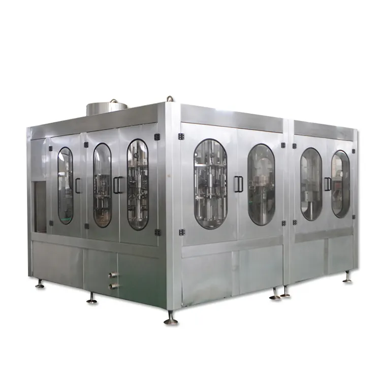 8000-12000bph 자동 Pet/유리 병 탄산 음료 음료/가스/소다 물 액체 PLC 제어 3 1 충전 기계