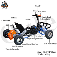 Kart à pédales tout-terrain 90cc pour adultes/enfants, mini buggy pour sites touristiques, stations balnéaires, parcs d'attractions, pistes de course