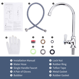 Robinet d'évier <span class=keywords><strong>de</strong></span> cuisine en laiton 360 robinet <span class=keywords><strong>de</strong></span> cuisine pivotant monté sur le pont robinet d'évier <span class=keywords><strong>de</strong></span> cuisine à <span class=keywords><strong>col</strong></span> <span class=keywords><strong>de</strong></span> <span class=keywords><strong>cygne</strong></span> à levier unique - Product Image 6