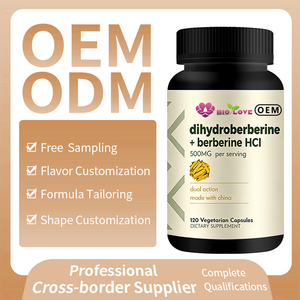 Dihydroberbérine Berbérine HCI <span class=keywords><strong>Capsules</strong></span> 120Caps 500mg Équilibre du sucre Soutien cardiaque Complément alimentaire Vente directe d'usine Vente chaude OEM - Product Image 5