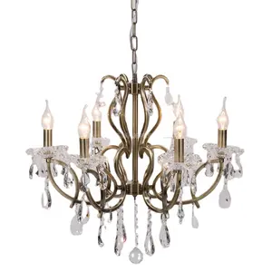 Modern design customized indoor light Elegant decoration antique brass Crystal Chandelier