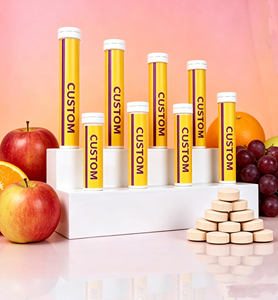 Factory Hot Sale Effervescent <b>Tablet</b> Cylinder Packaging Plastic Tube Moisture Proof Desiccant Lid Custom Color Print - Product Image 6