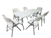 Table pliante moderne d'extérieur en plastique de 6 pieds avec plateau en HDPE et pieds robustes pour usage scolaire - Vente en gros