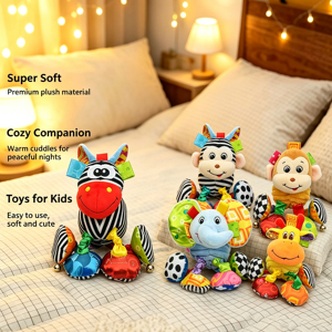 Jouet hochet sonore personnalisé avec logo, en peluche douce, en forme d'éléphant, à suspendre au lit de bébé, anneau de dentition animal, jouet éducatif précoce pour nourrisson - Product Image 2