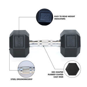 Fabrikgroßhandel: Gummiummantelte Hex-Hanteln, Freihantel-Equipment für Kommerzielle Fitnessstudios, Heimtraining, Kundenspezifisches Logo - Product Image 2