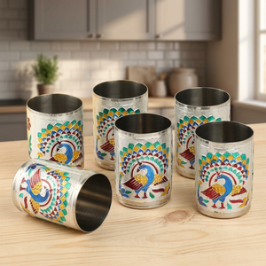 Vaso Reutilizable de Acero Inoxidable con Diseño de Pavo Real Oriental para Fiestas, Regalo para Adultos - Product Image 1