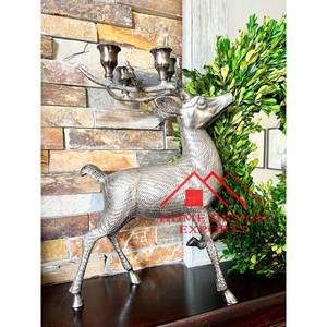 Portavelas de ciervo con 4 velas, soporte de luz de té para decoración de boda, candelabro de aluminio de gran venta, superventas - Product Image 1