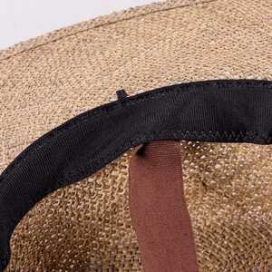 Sombrero de Paja de Ala Ancha Hecho a Mano con Hierba Marina, Novedad de Verano 2024, para Viajes al Aire Libre, Protección Solar para Mujeres en la Playa - Product Image 4