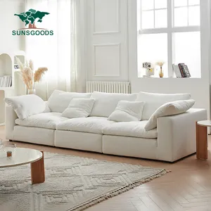 Luxury 321 Italian Modern Sofa Set Three Seater Simple Morden Furniture Capa de Sofa Cuero Madera Lounges Living Room Cloud Sofa