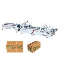 Machine automatique de fabrication de boîtes à gâteaux / Machine plieuse-colleuse à 4 et 6 coins, machine de pliage et de collage de boîtes en carton