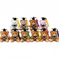 Mini-ours en peluche de 10 cm (4 pouces) pour la remise des diplômes, animaux en peluche, breloques, poupées, jouets porte-clés en peluche, vente en gros