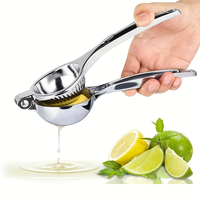 Presse-citron portable pliable, presse-agrumes manuel à économie d'effort, pince à jus pour usage domestique, presse-citron en alliage de zinc épaissi