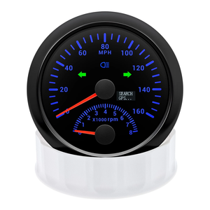 85mm thuyền xe màu đen GPS Speedometer <span class=keywords><strong>160mph</strong></span> W/tacho 0-8000rpm đo 7 màu sắc LED - Product Image 3