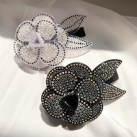 Buena haut de gamme femmes cheveux accessoires plein strass camélia fleur femmes pinces à cheveux bandeau de cheveux bandeau
