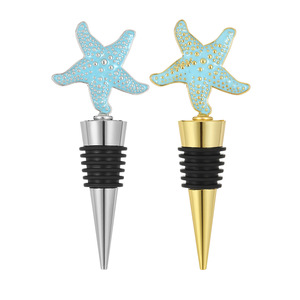Starfish Shaped <b>Wine</b> Stopper Gold And Silver Alloy Bottle Sealer For Red <b>Wine</b> Party Gift - Product Image 1