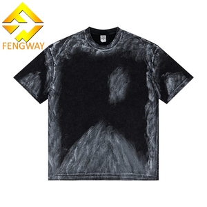 Personnalisé 270g Pierre Lavé <span class=keywords><strong>Peinture</strong></span> Coton Baggy <span class=keywords><strong>T</strong></span>-<span class=keywords><strong>shirt</strong></span> Étiquette Personnalisée Impression Soleil Fané Batik Lavé Surdimensionné <span class=keywords><strong>T</strong></span>-<span class=keywords><strong>shirt</strong></span> Hommes - Product Image 3