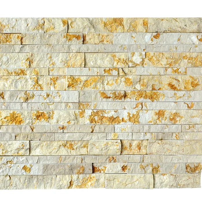 Piastrelle decorative del blocco naturale delle pietre del rivestimento del palo della parete 3d da marmo per l'esterno della parete