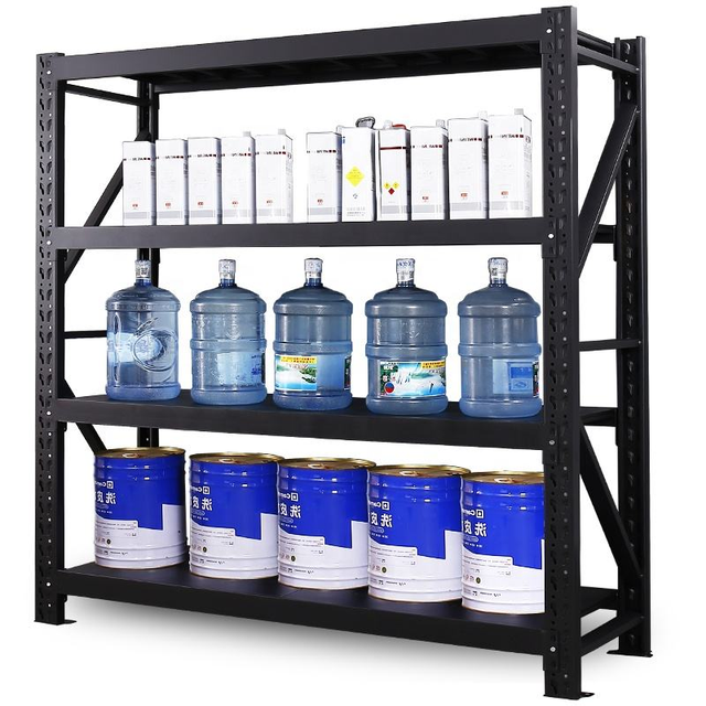 Customized 4 Tier Adjustable Metal Shelves Boltless Garage Stacking Storage Rack Unit