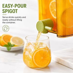 4L Cold Kettle <b>Refrigerator</b> Fruit Juice Water Pitcher Beverage Dispenser Filter Drink <b>Container</b> for Home with Metal Rack - Product Image 4