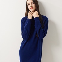Service OEM personnalisé Robe pull décontractée en laine à col roulé coupe ample et oversize pour la vente en gros